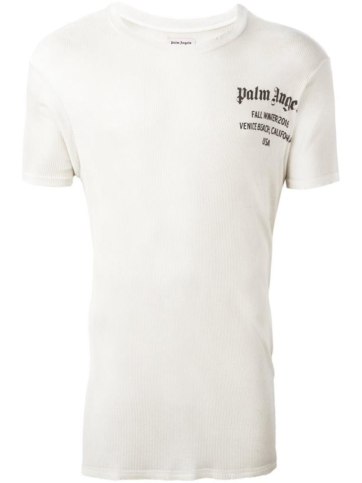 Palm Angels Chest Logo Print T-shirt, Men's, Size: Small, Nude/neutrals, Silk/modal