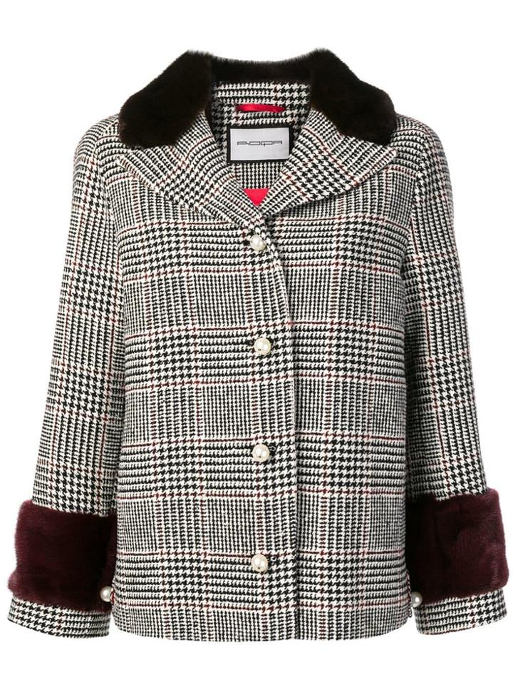 Roqa Checked Single-breasted Jacket - Black
