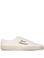 Saint Laurent White Court Classic Logo Embroidery Sneakers