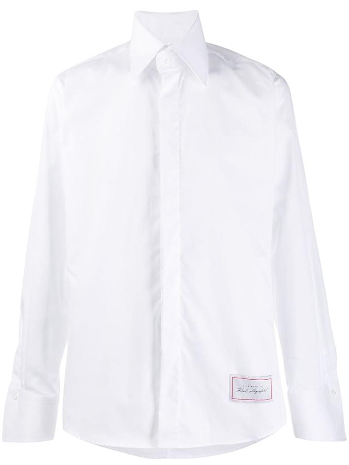 Karl Lagerfeld Oversized Collar Modern Fit Shirt - White