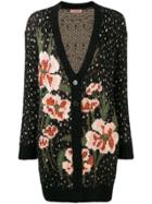 Twin-set Flower Embroidered Cardigan - Black