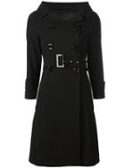 Herno - Double-breasted Coat - Women - Polyester/spandex/elastane/acetate/wool - 44, Black, Polyester/spandex/elastane/acetate/wool