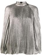 Giambattista Valli Metallic Pleated Blouse - Silver