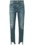 Iro Stonewashed Distressed Hem Skinny Jeans - Blue