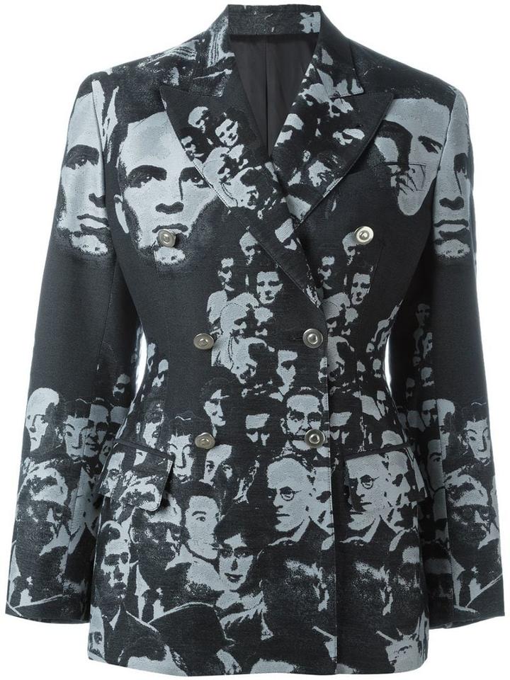 Jean Paul Gaultier Pre-owned Embroidered Face Blazer - Black