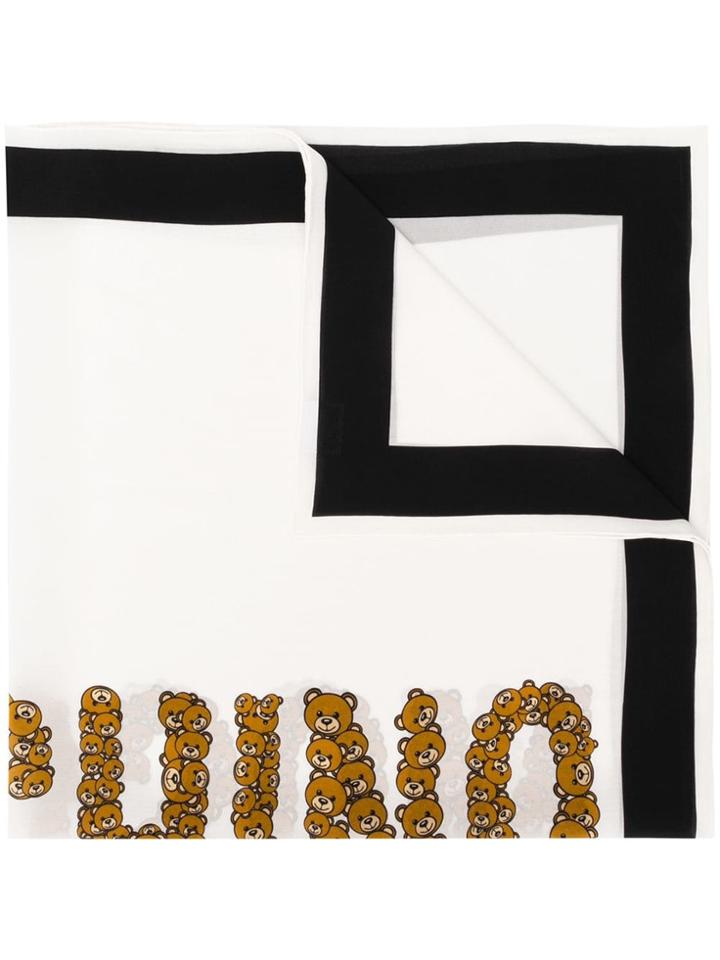 Moschino Teddy Logo Foulard - White
