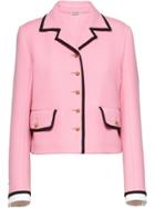 Miu Miu Contrast Trim Cropped Jacket - Pink