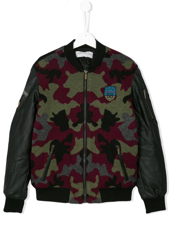 John Galliano Kids Patch Bomber Jacket - Black