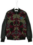 John Galliano Kids Patch Bomber Jacket - Black