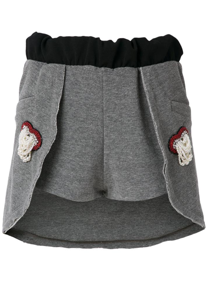 Andrea Bogosian Embroidered Shorts - Grey