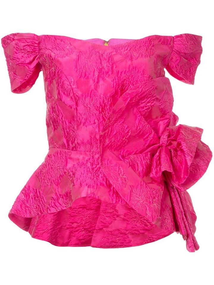 Bambah Large Flower Detail Peplum Top - Pink