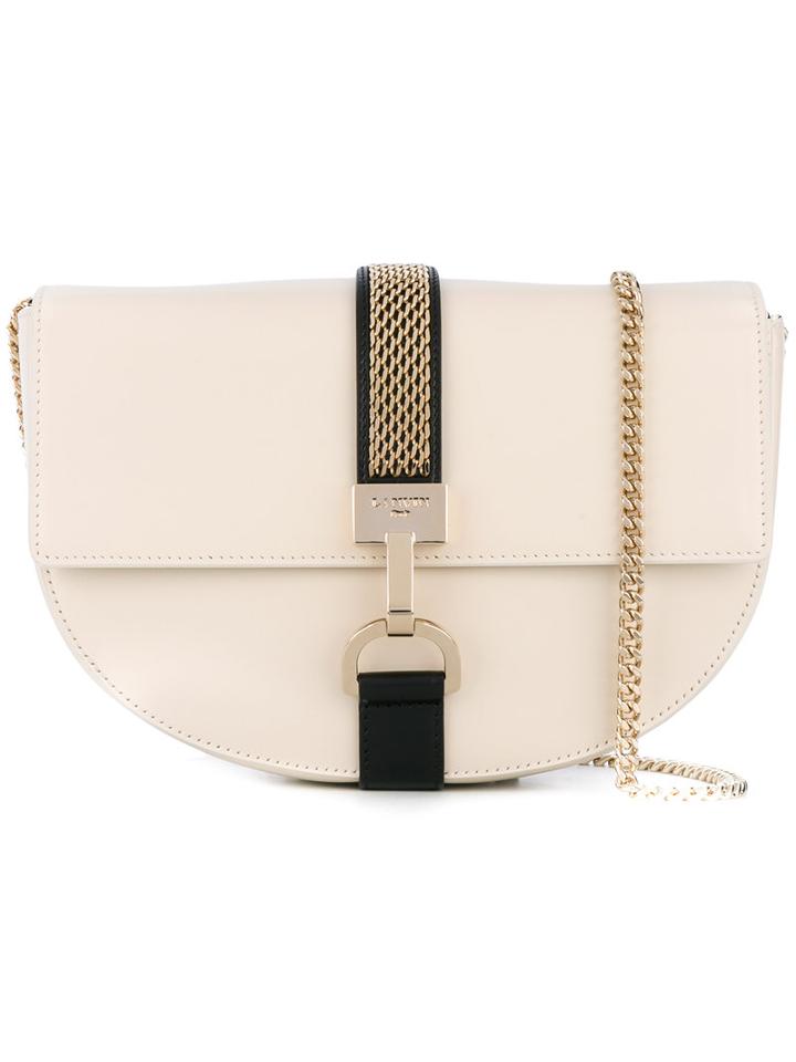 Lanvin - Lien Shoulder Bag - Women - Cotton/calf Leather/brass - One Size, Nude/neutrals, Cotton/calf Leather/brass
