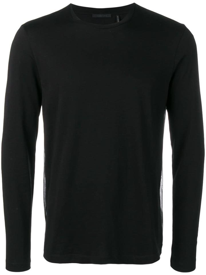 Helmut Lang Overlay Logo Long Sleeve Top - Black