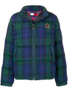 Tommy Jeans Plaid Puffer Jacket - Blue
