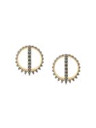 Noor Fares 18kt Gold Merkaba Creoles Earrings - Black