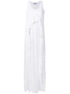 Msgm Frill-detail Maxi Dress - White