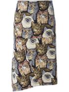 Stella Mccartney 'anna' Jacquard Cat Skirt, Women's, Size: 42, Cotton/polyester/acrylic
