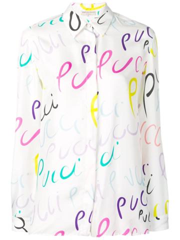 Emilio Pucci Pucci Pucci Print Silk Shirt - White