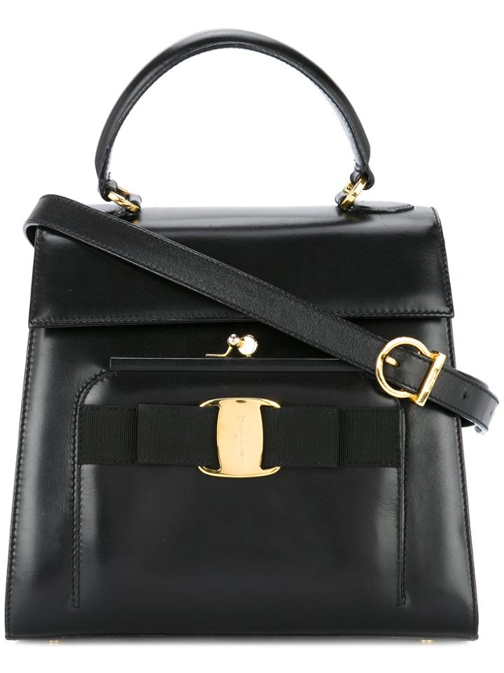 Salvatore Ferragamo Vintage Vara Ribbon 2way Tote - Black