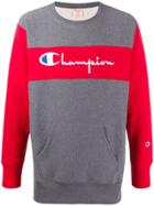 Champion Contrast Branded Sweatshirt - Grey