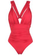 Brigitte Cut Out Swimsuit - Red