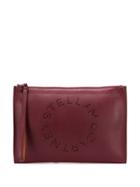 Stella Mccartney Large Perforated-logo Clutch - Red