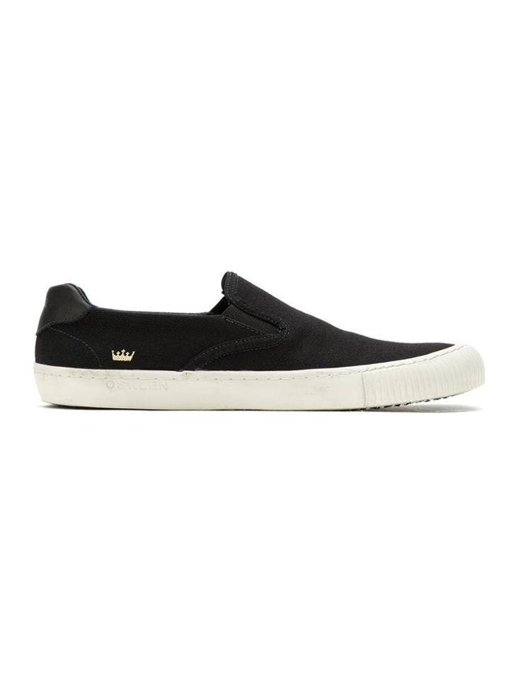 Osklen Logo Slip On Sneakers - Black