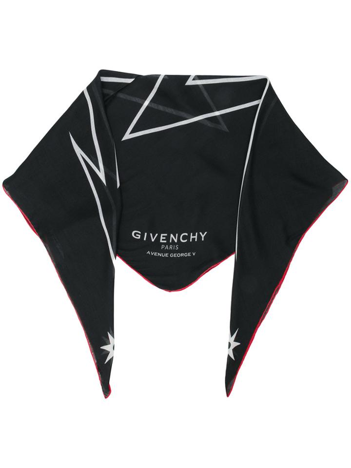 Givenchy Lightning Bolt Print Scarf - Black