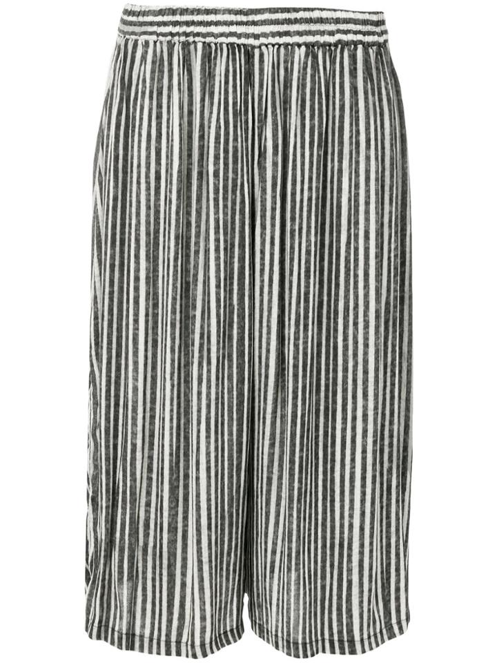 Humanoid Cropped Striped Trousers - Black