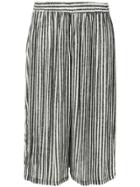 Humanoid Cropped Striped Trousers - Black