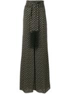 Elisabetta Franchi Printed Palazzo Trousers - Black