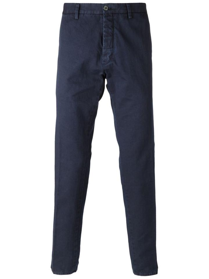 Pt01 Classic Casual Trousers, Men's, Size: 50, Blue, Cotton/linen/flax