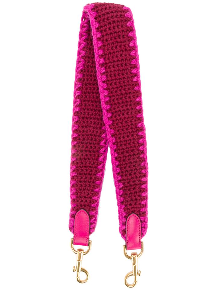 Anya Hindmarch Crochet Shoulder Strap - Pink & Purple