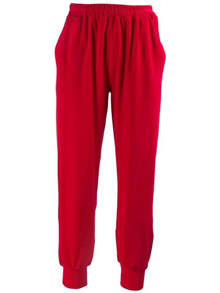 Styland High Waisted Track Pants - Red