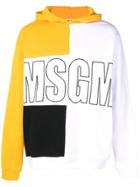 Msgm Embroidered Logo Hoodie - Yellow & Orange