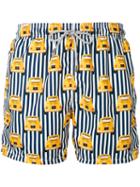Mc2 Saint Barth - Striped Car Print Shorts - Men - Polyamide/polyester/spandex/elastane - M, Polyamide/polyester/spandex/elastane