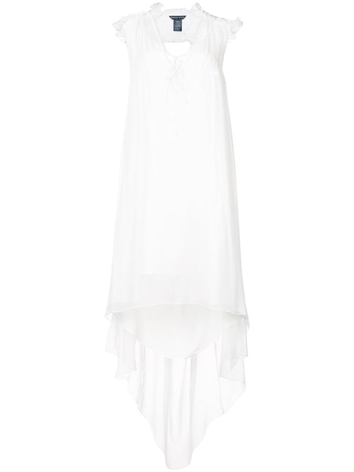 Thomas Wylde Ruffle Detailed High Low Hem Dress - White