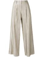 Forte Forte - Striped Palazzo Pants - Women - Cotton/linen/flax/viscose - Iii, Nude/neutrals, Cotton/linen/flax/viscose