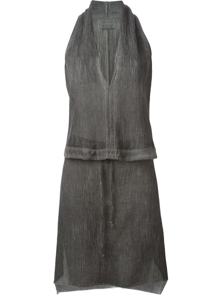 Lost & Found Ria Dunn Short Handkerchief Dress, Women's, Size: Medium, Grey, Silk/cotton