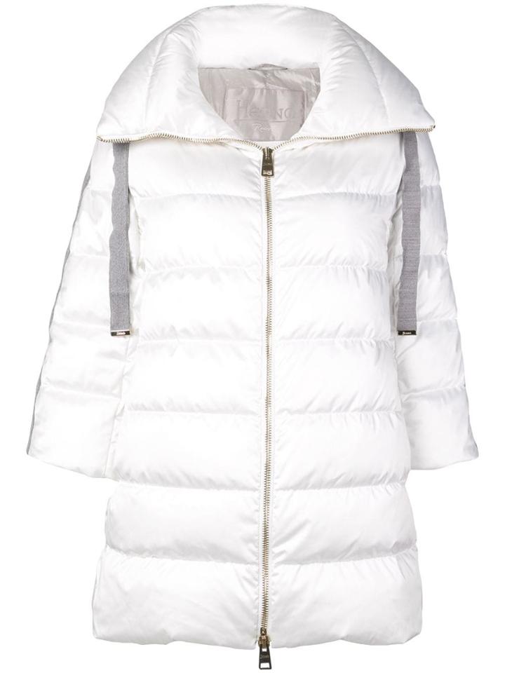 Herno Cropped Sleeve Padded Coat - White
