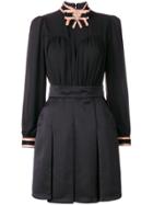 Elisabetta Franchi Short Pleated Dress - Black