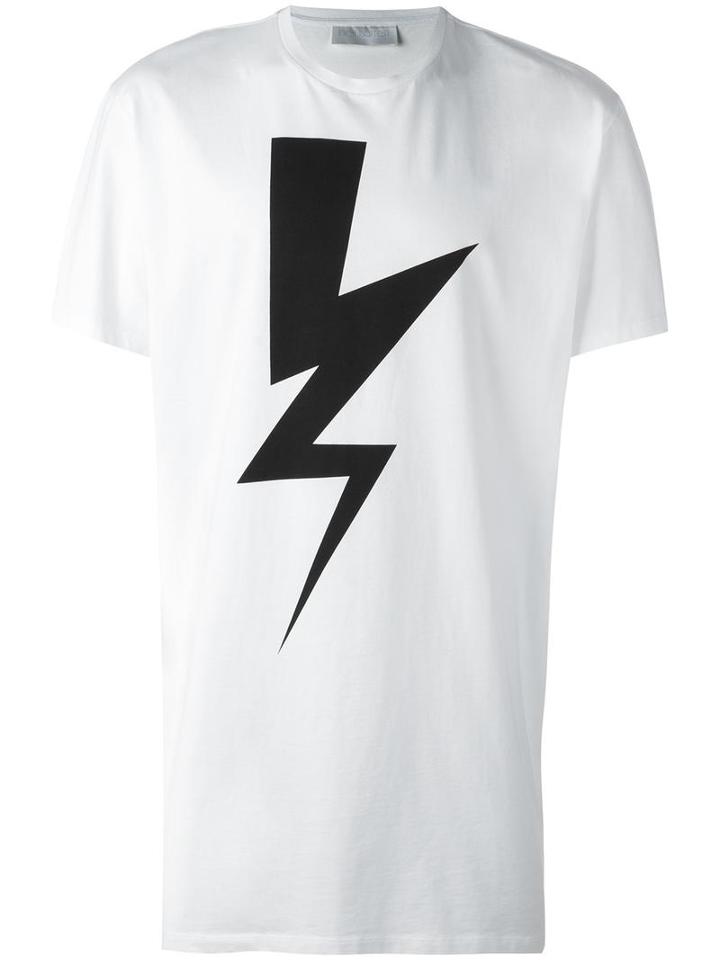 Neil Barrett Lightning Bolt Print T-shirt, Men's, Size: Xl, Cotton