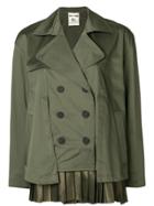 Semicouture Pleated Double Breasted Jacket - Green