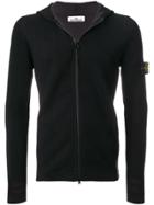 Stone Island Knitted Zip Hoodie - Black