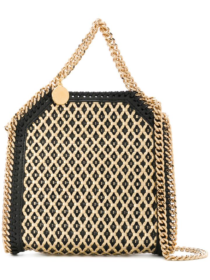 Stella Mccartney Woven Straw Falabella Bag - Metallic