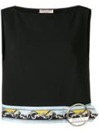 Emilio Pucci Black Contrast Hemline Cropped Top