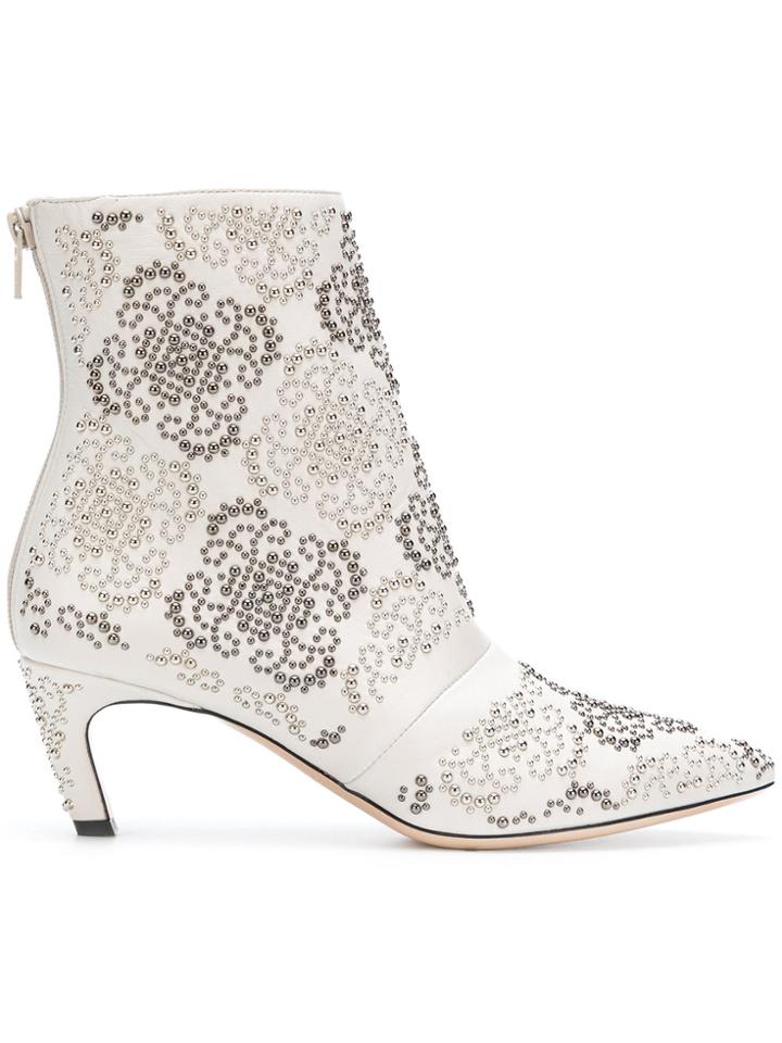 Marc Ellis Studded Ankle Boots - Nude & Neutrals