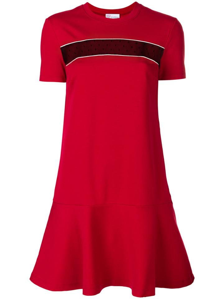 Red Valentino Mesh Panel T-shirt Dress