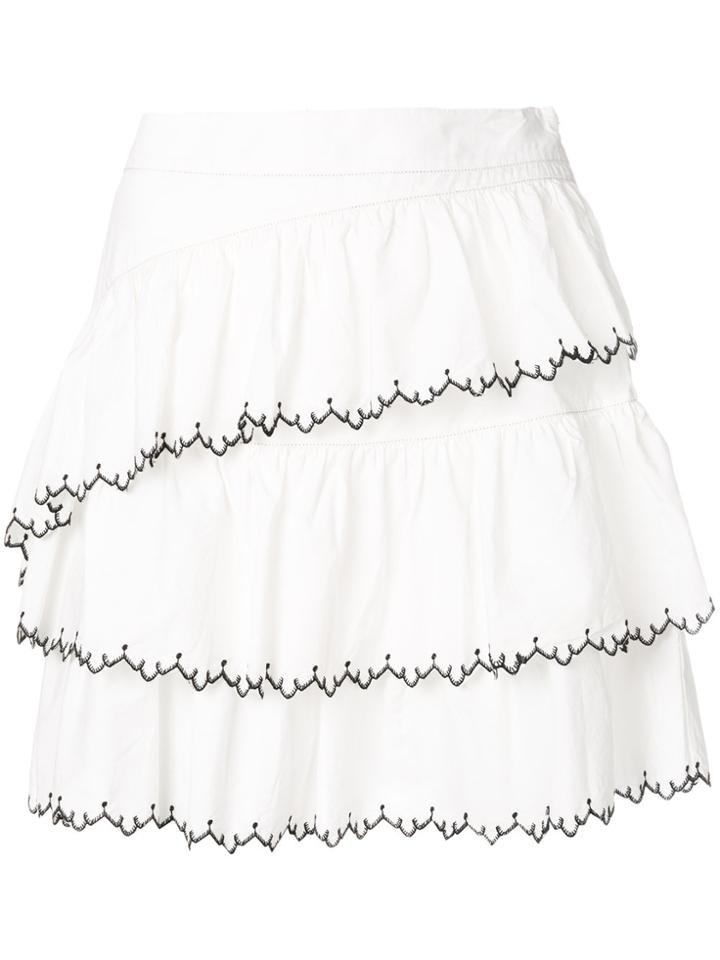 Ulla Johnson Tiered Short Skirt - White