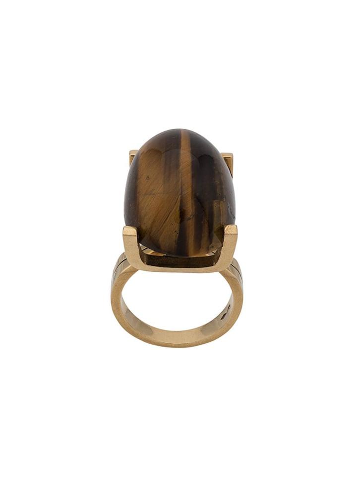 Katheleys Pre-owned Oval Stone Ring - Brown